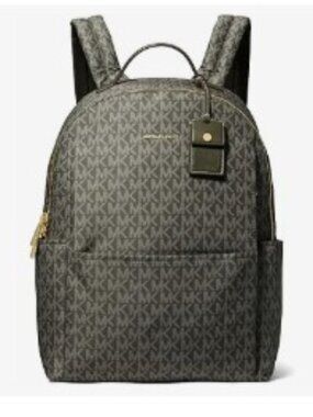 Michael Kors Sable Large Signature Backpack - Ivy/Green NWT